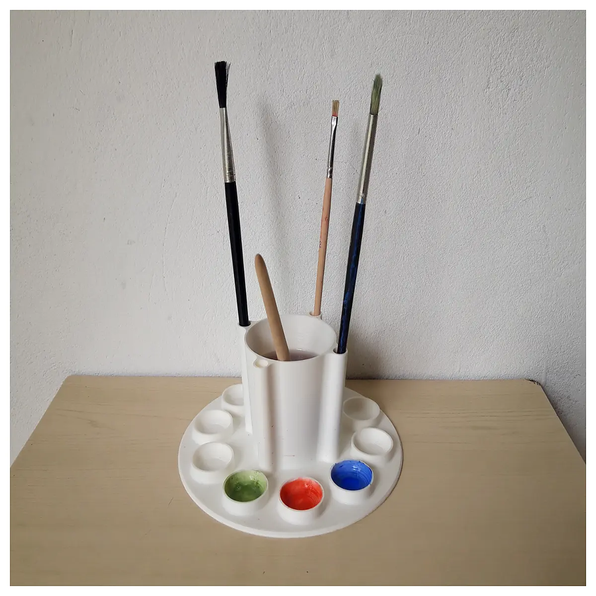 professional artist palette set wood plastic mixing tray with thumb hole for acrylic oil watercolor painting supplies