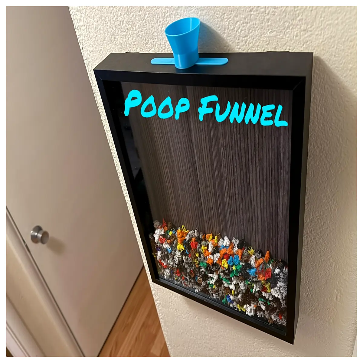 shadow box poop frame for preserving pet waste art memorial dog owners humorous bathroom decor with glass cover