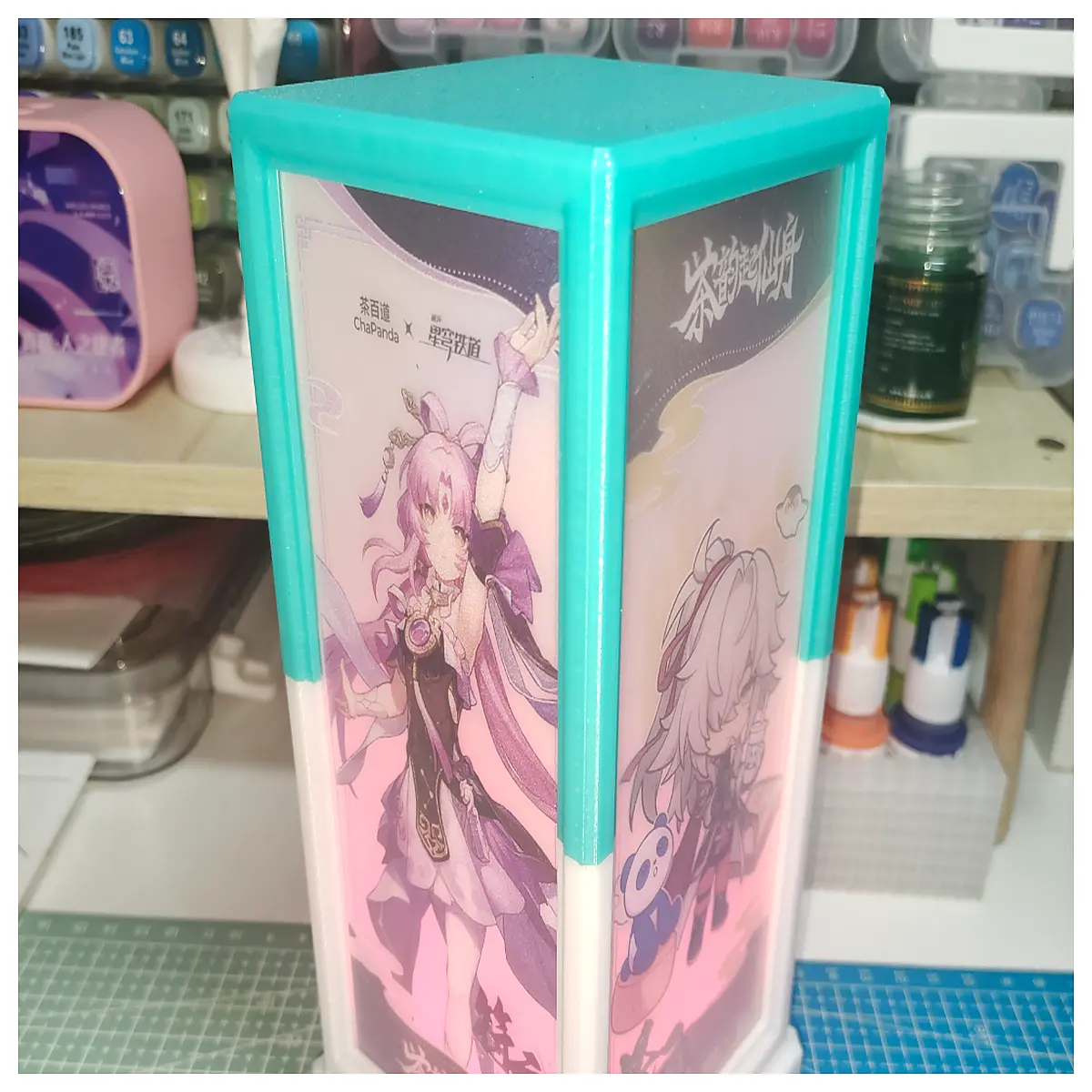 star rail x chapanda merch transparent card collector storage organizer for trading cards anime figure shelf