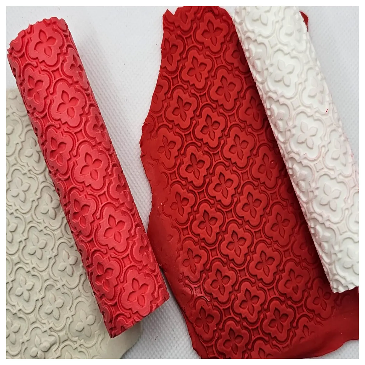 moroccan zellige style clay roller stamping tool for concrete patio tiles handmade mosaic texture impression mat