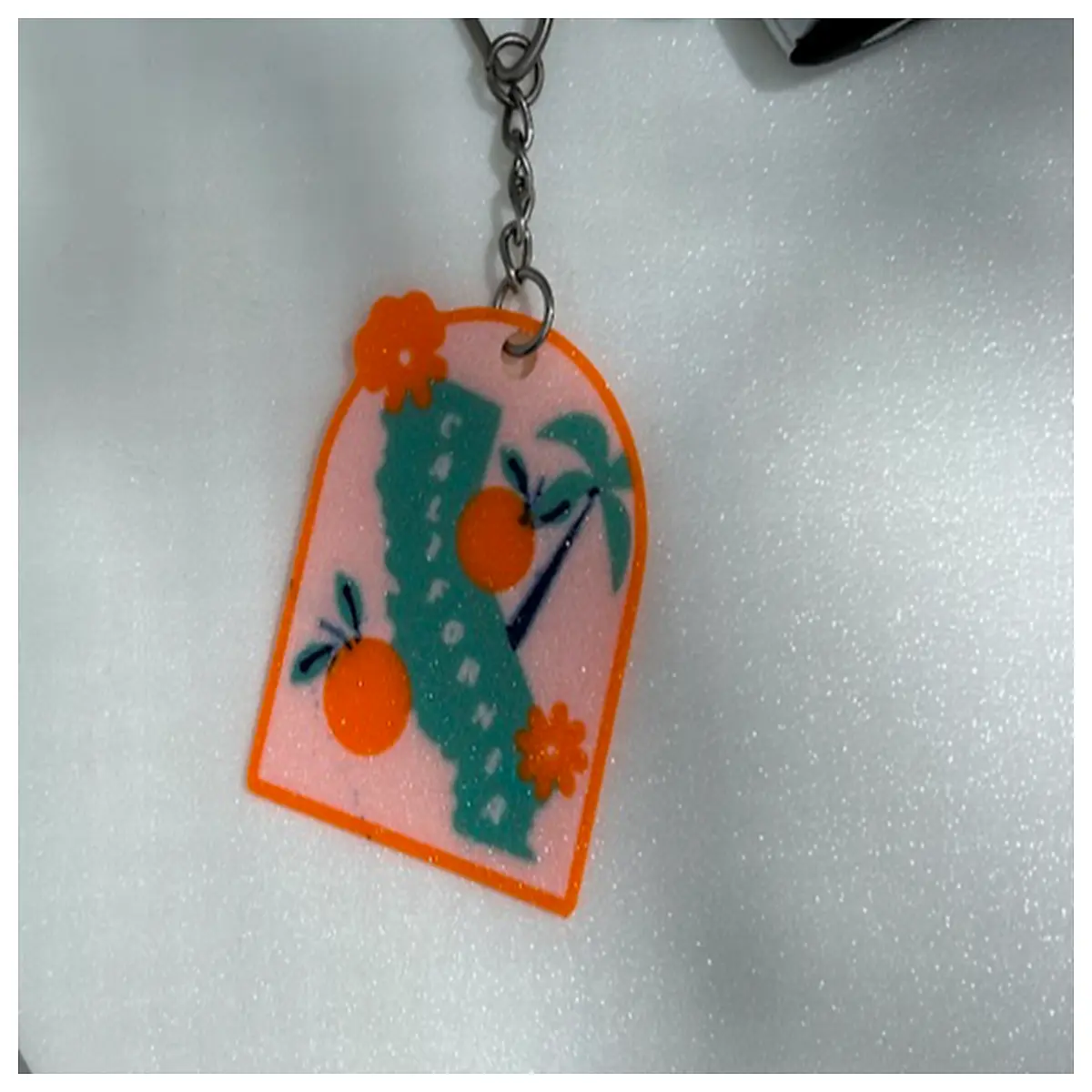 cute california orange keychain for women men car keys accessories fruit shaped bag charm travel gift idea