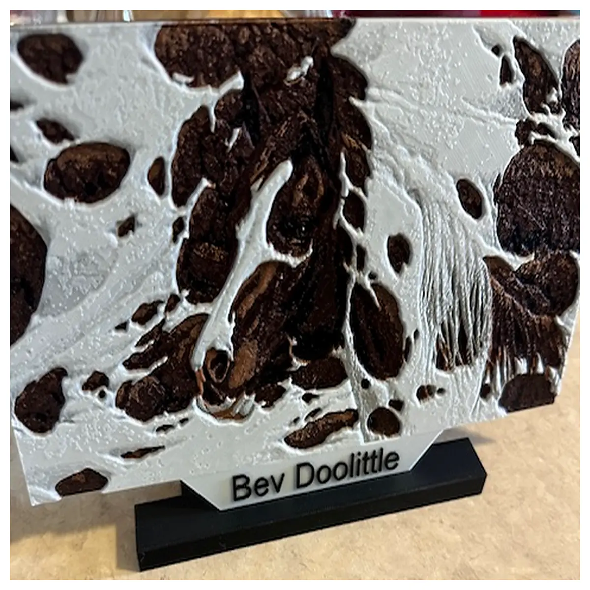 bev doolittle horse art print with base wildlife wall decor animal lover gift
