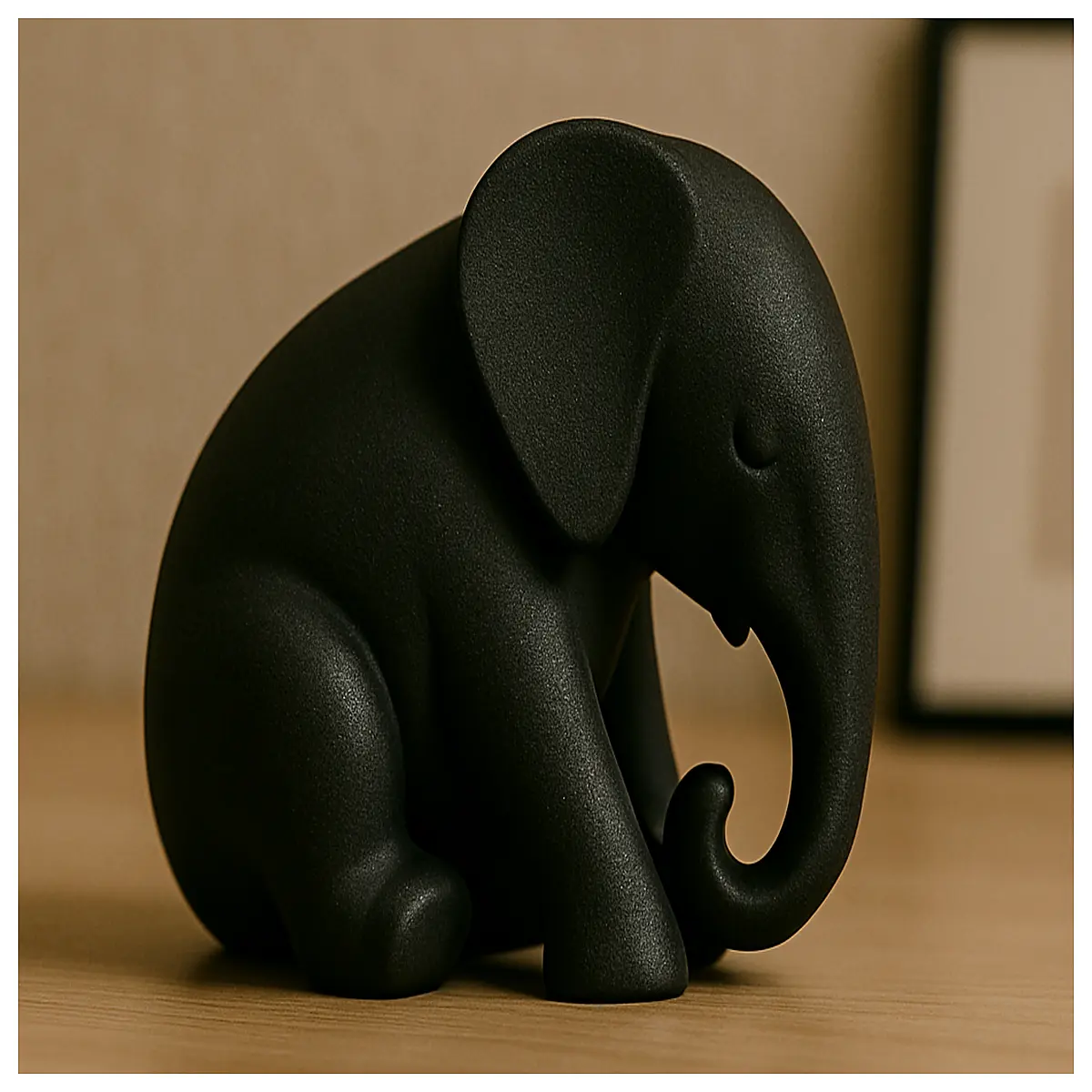 handmade elephant sculpture home decor artisan carved statue animal art piece