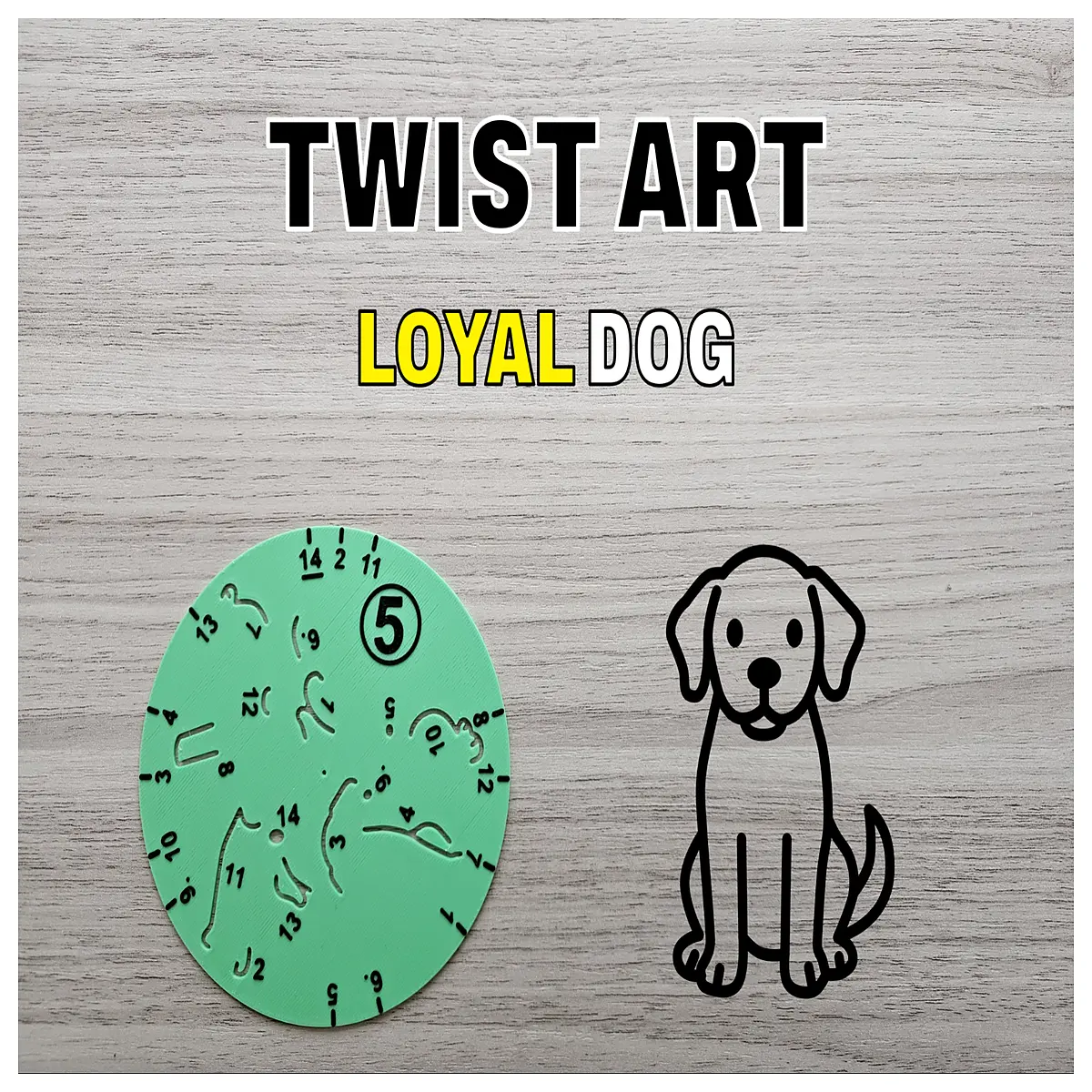 rotating art template dog number 5 painting guide stencil for kids drawing tool