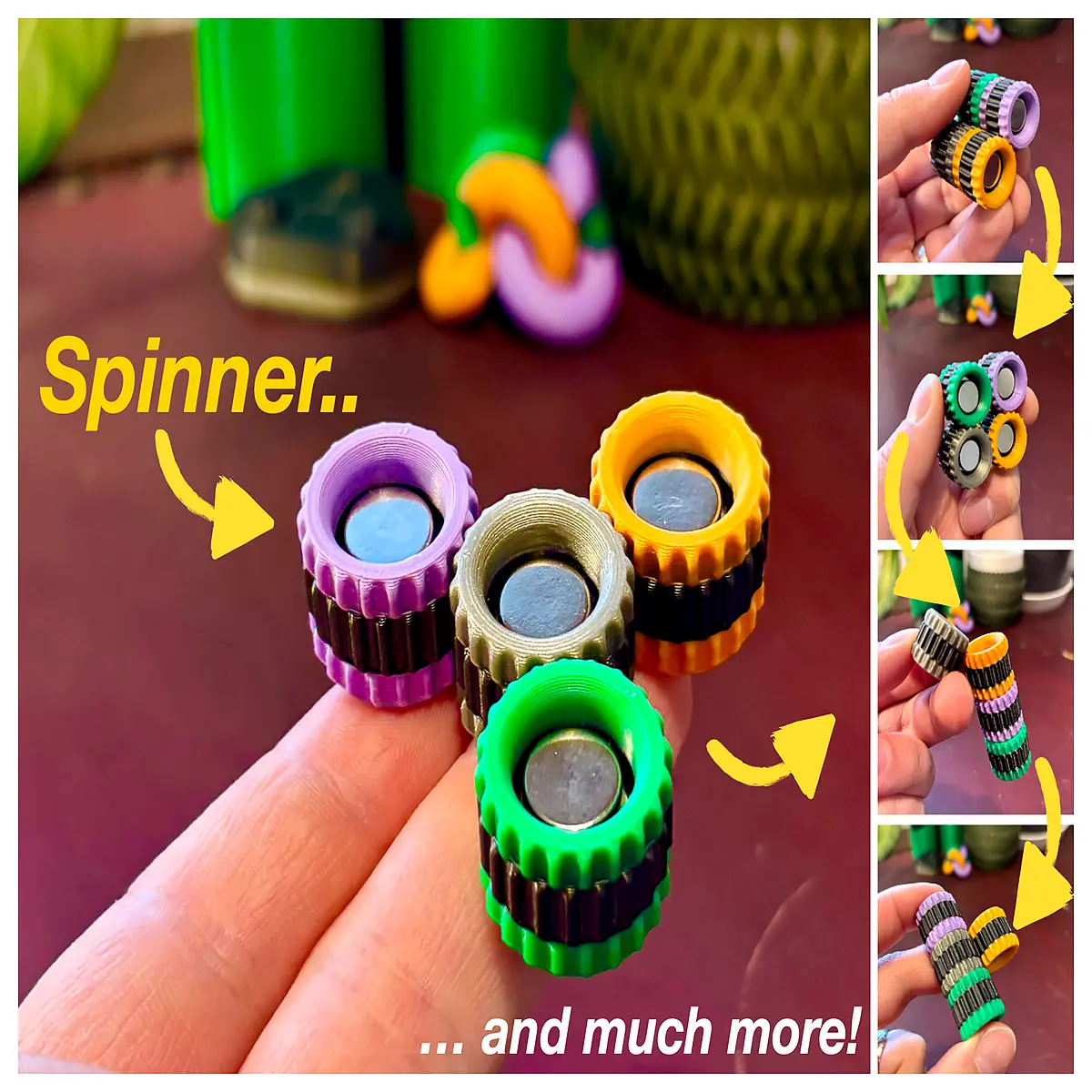 magnetic cube fidget toy stress relief anxiety reducer metal gears sensory tool for adults kids