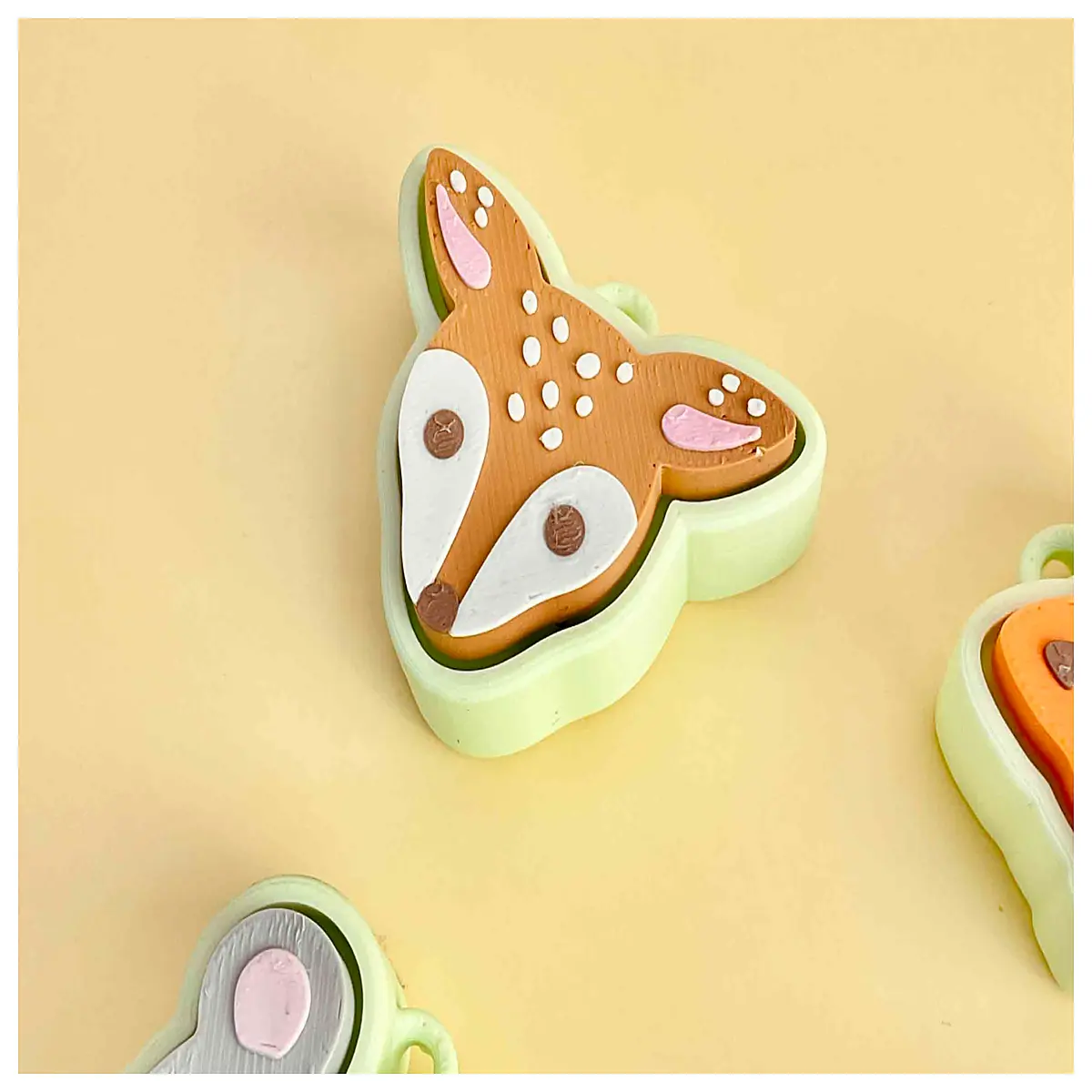 cute deer keychain stress relief fidget button toy anti anxiety kids adults