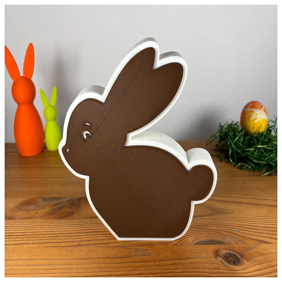 cute bunny side view figurine for spring home decor pastel rabbit statue on shelf or desk easter holiday table centerpiece decoration