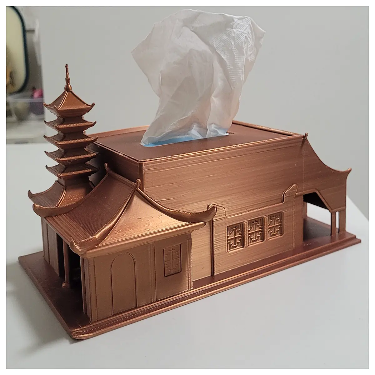 golden chinese antique style tissue box cover home decor traditional architecture design