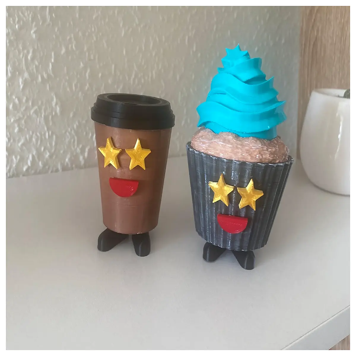 cupcake man figurine cute dessert character toy bakery shop decor resin cake mascot whimsical pastry art collectible