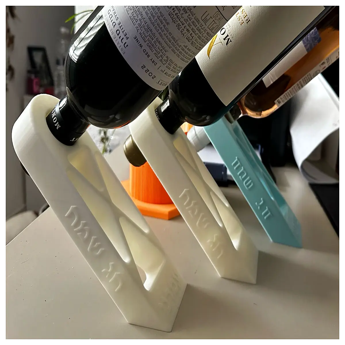 wine bottle holder rack organizer for cabinet kitchen counter storage