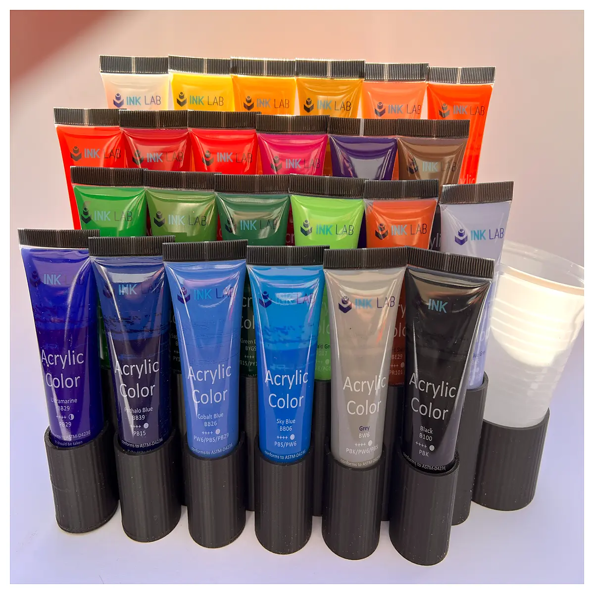 acrylic paint tube holder organizer rack for art studio desk storage