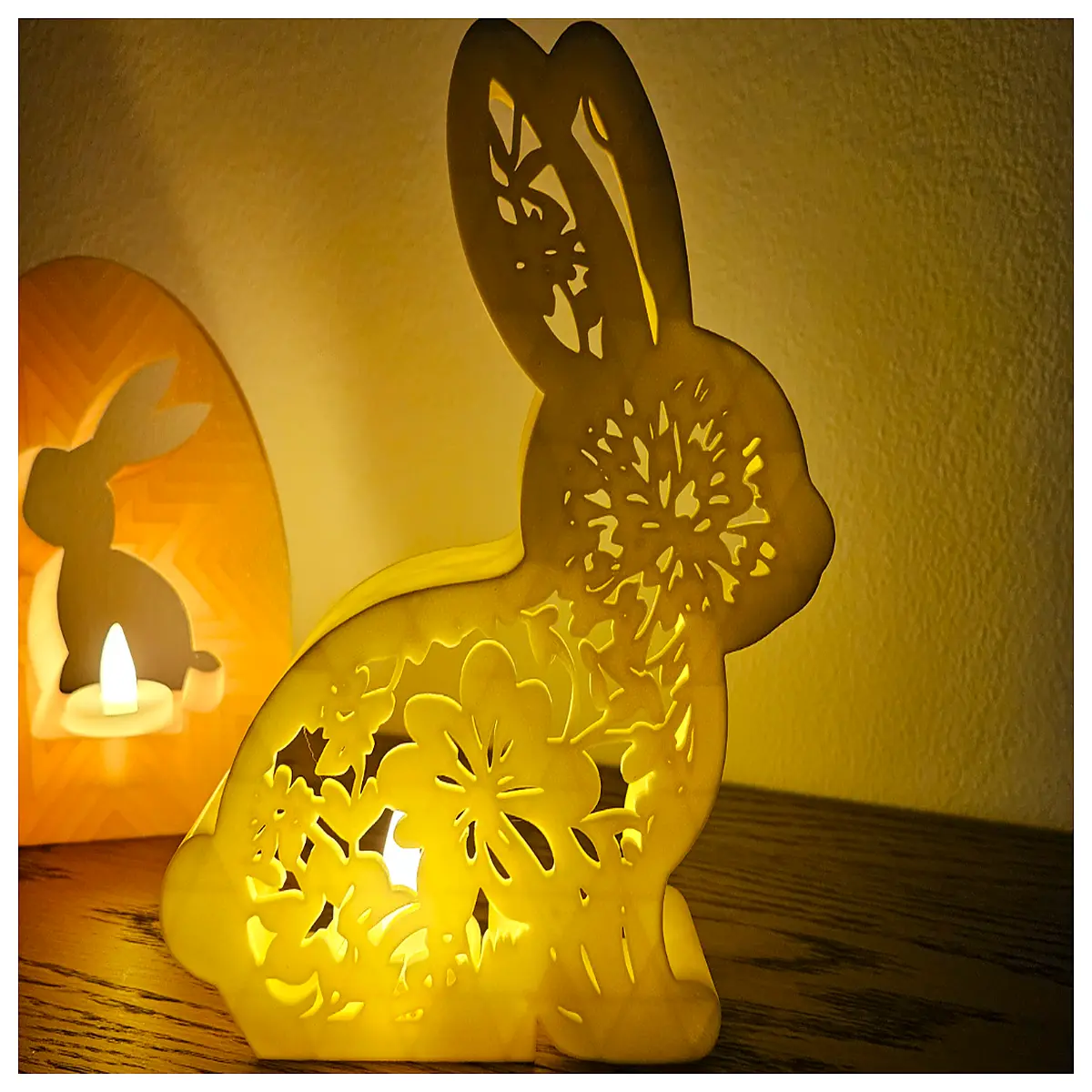 easter bunny candle holder decor glowing rabbit night for spring table centerpiece cute pastel holiday party favor