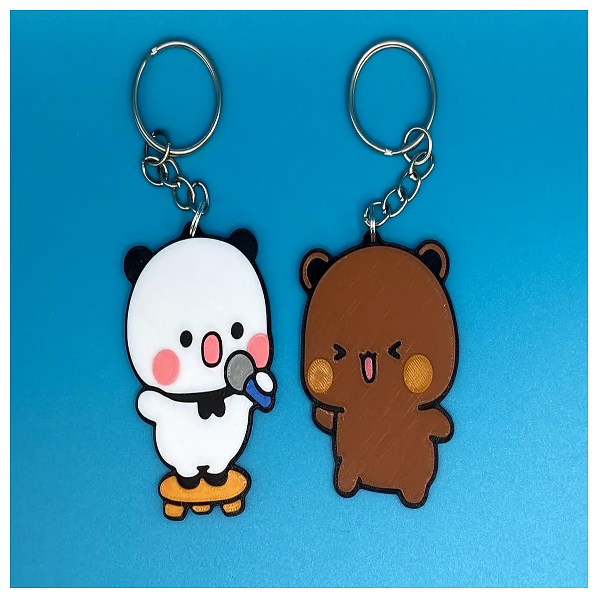cute bubu and dudu keychain cartoon character bag charm pendant for girls students gift