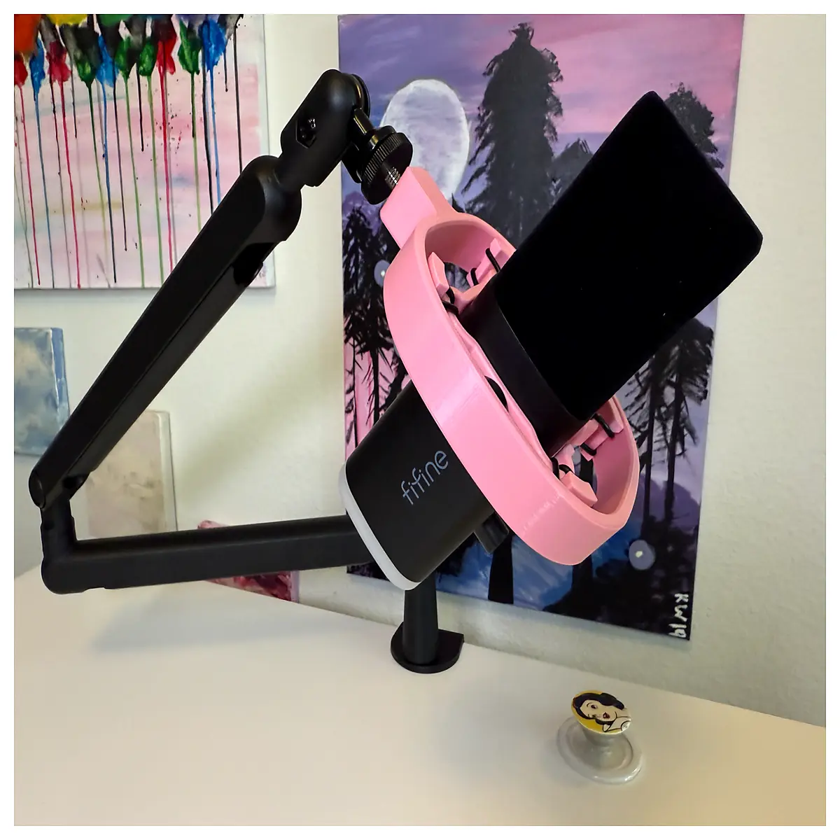fifine am8t shock mount for usb condenser mic anti vibration suspension clip holder for streaming podcast recording