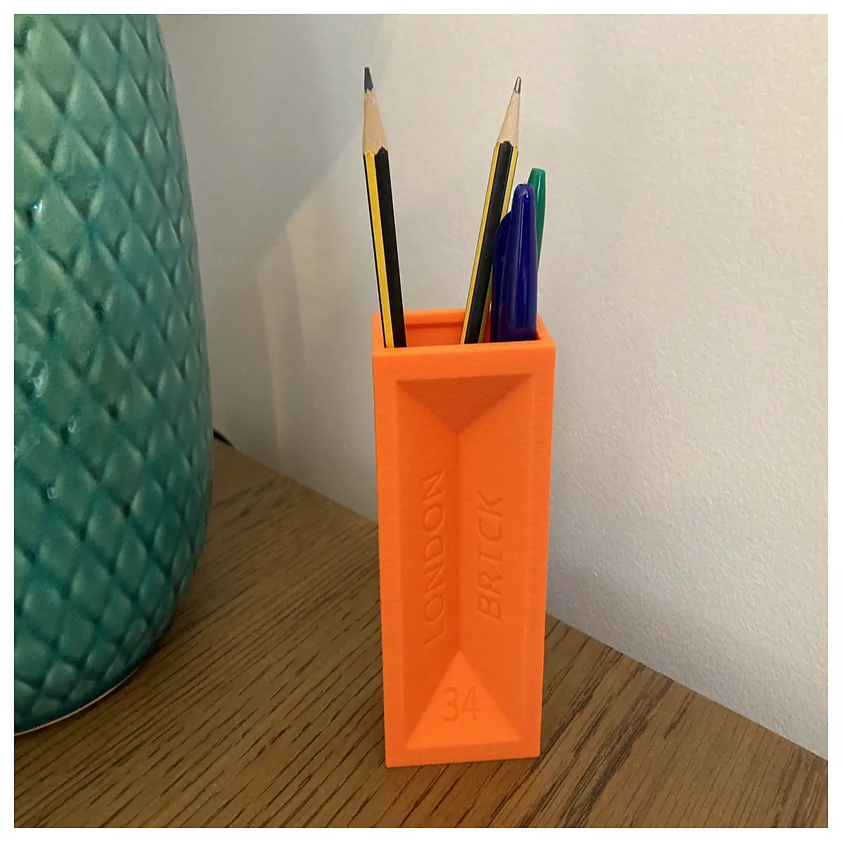 brick texture pencil holder desk organizer office supplies storage box for pens and stationery