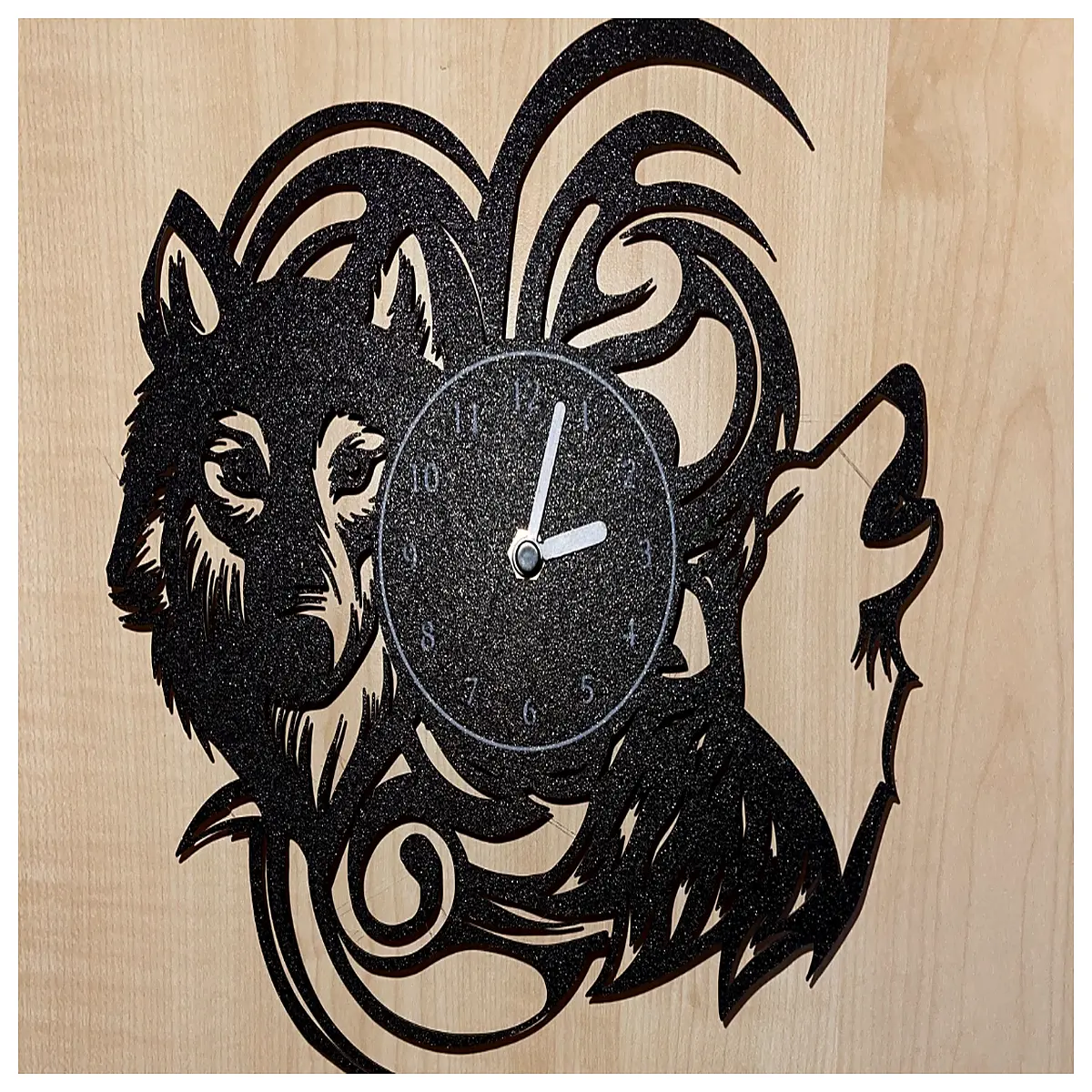 wolf wall clock for living room rustic animal decor modern wolf head timepiece home accents