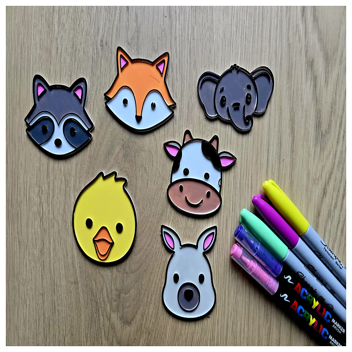 cute animal head diy paint by number craft for kids adults art therapy home decor