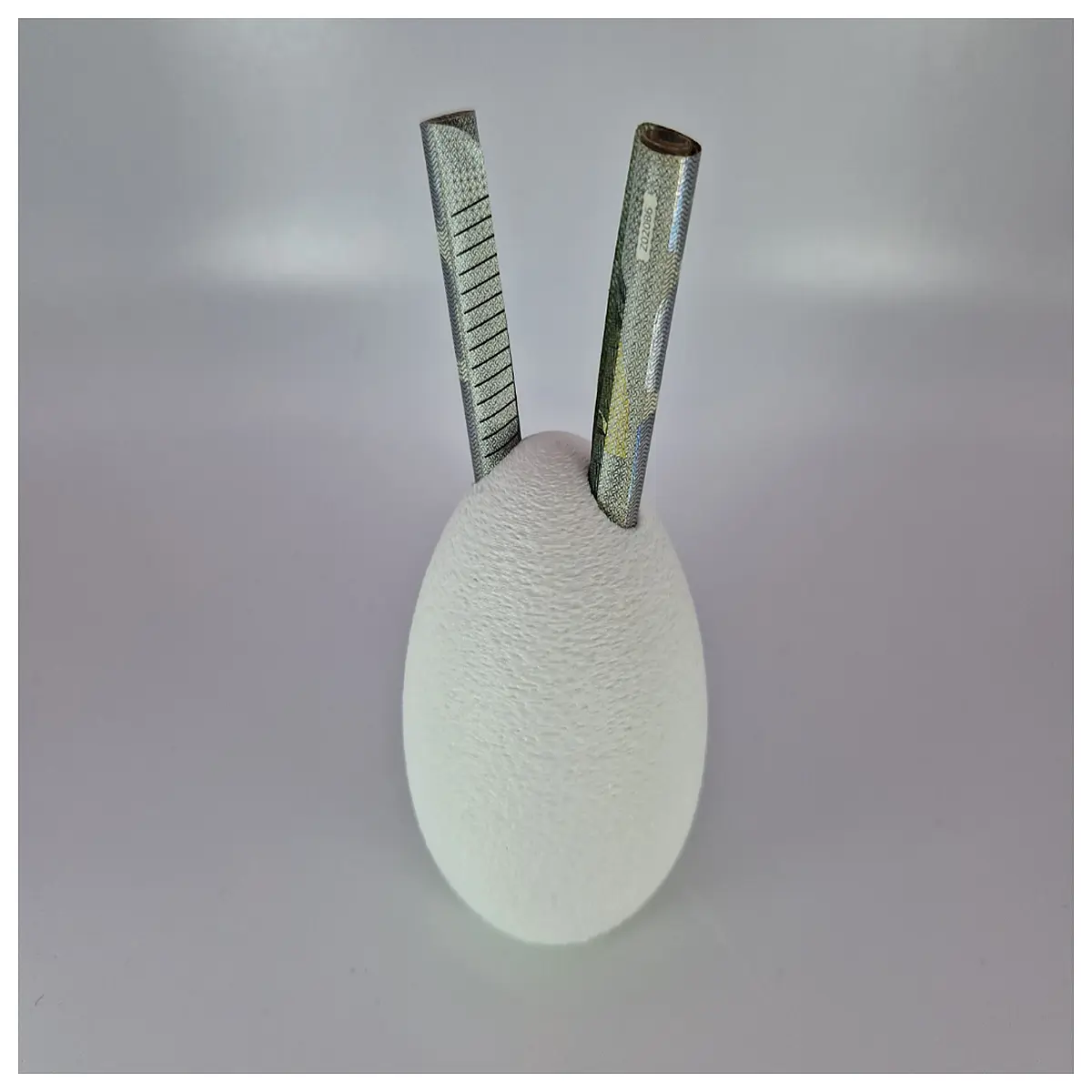 minimalist bunny ear easter egg money clip modern cash holder for bills sleek men women simple design wallet accessory
