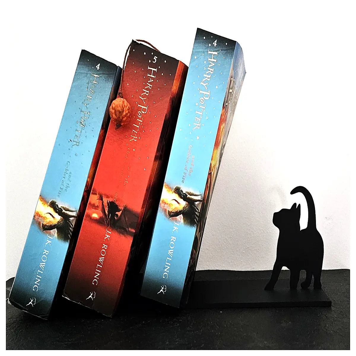 cute cat bookends for shelf anti slip desk organizer duty reading