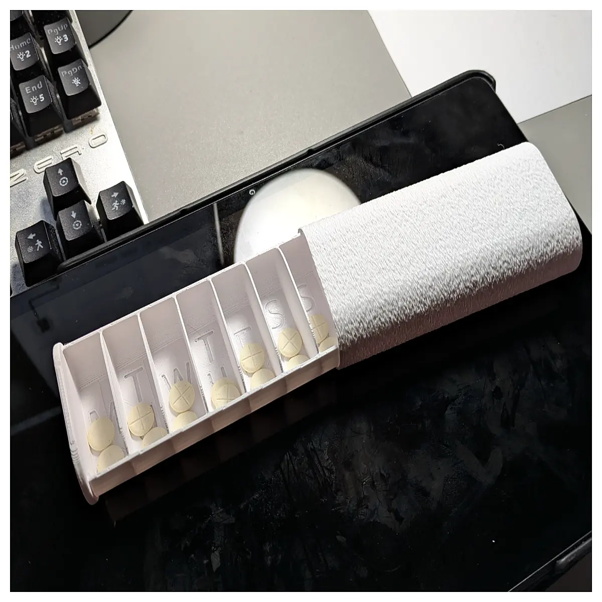 weekly pill organizer with daily compartments sliding lid medicine box for seniors portable travel case for organizing vitamins and supplements