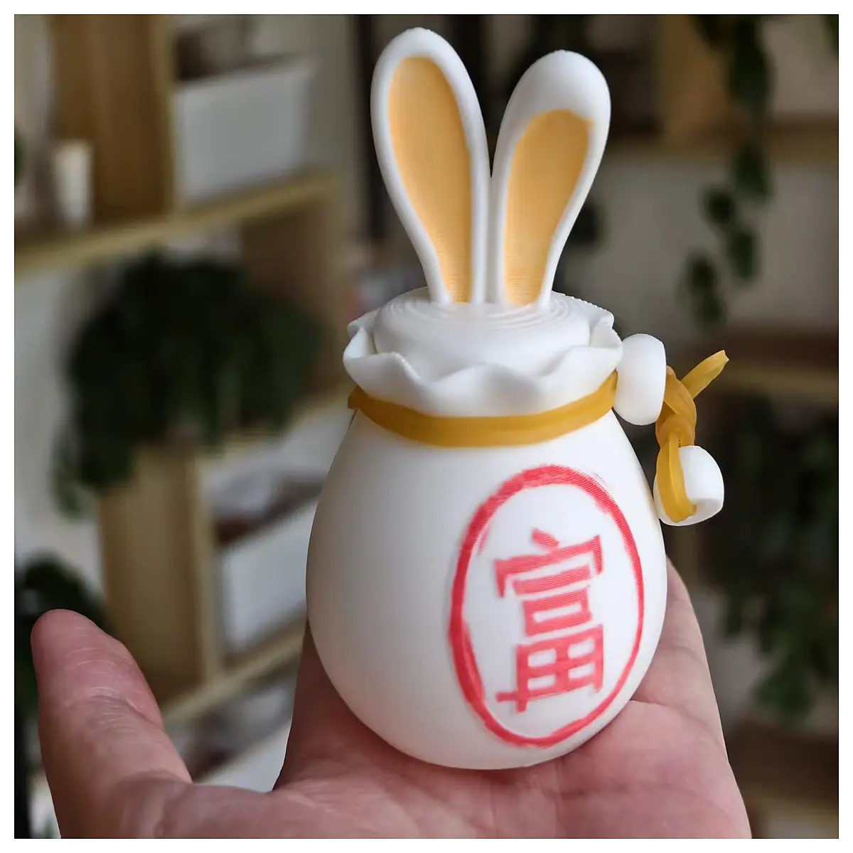 cute rabbit ear planter pot storage bag organizer for desk accessories succulent container home decor gift