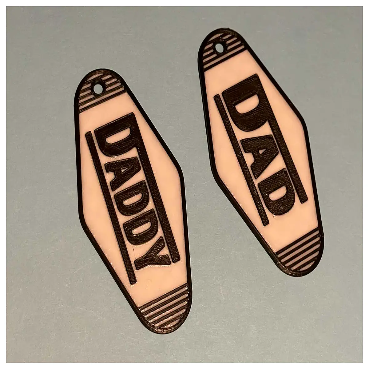 retro dad motel keychain vintage roadside travel souvenir metal luggage tag