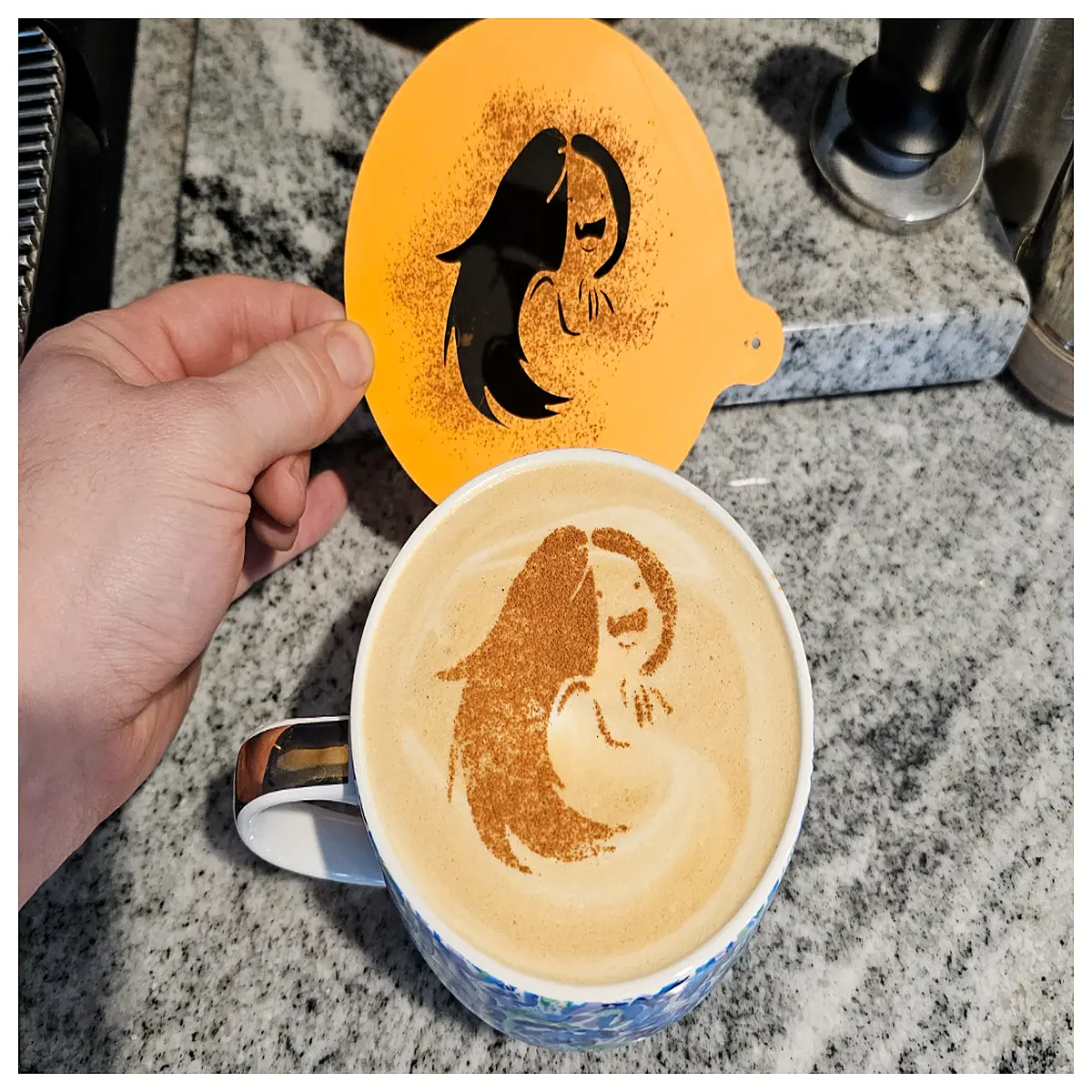 marceline latte art stencil coffee shop barista tool reusable template for home brewing