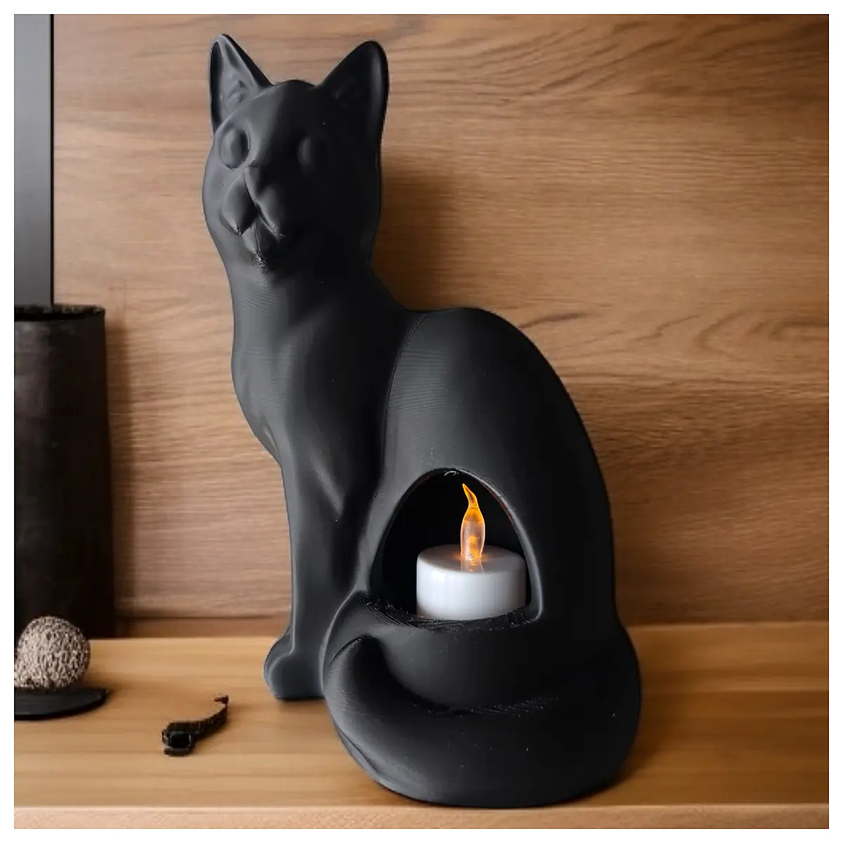 whimsical cat shaped candle holder home decor cozy nightlight for bedroom desk aesthetic gift