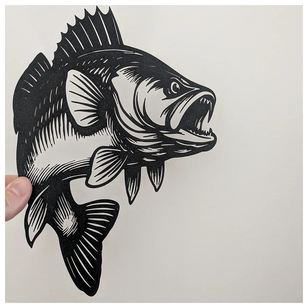sandere white grayling perch 2d art print fish wall decor nature illustration poster