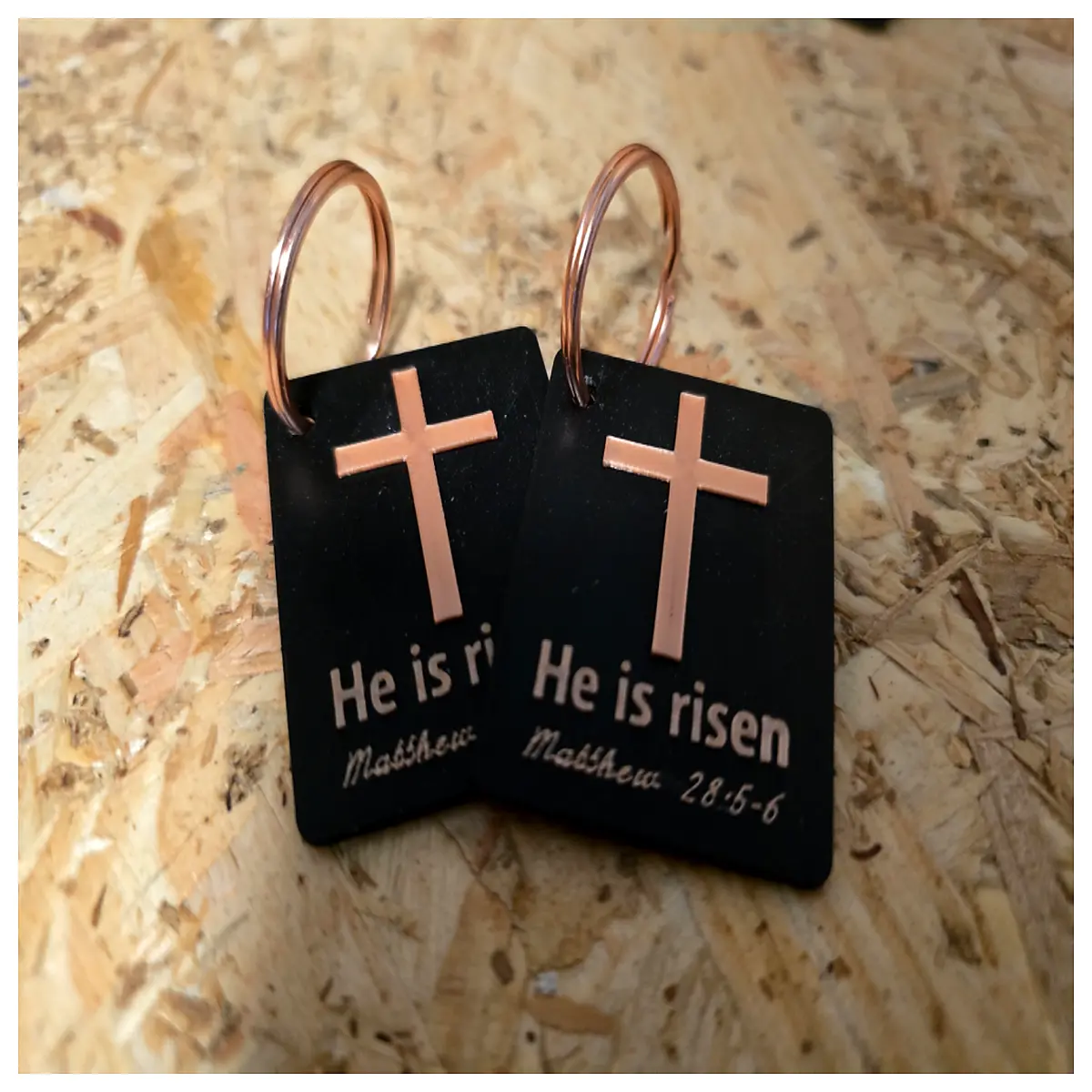 resurrection keychain men he is risen christians bible verse matthew 28 cross jewelry faith christian gifts