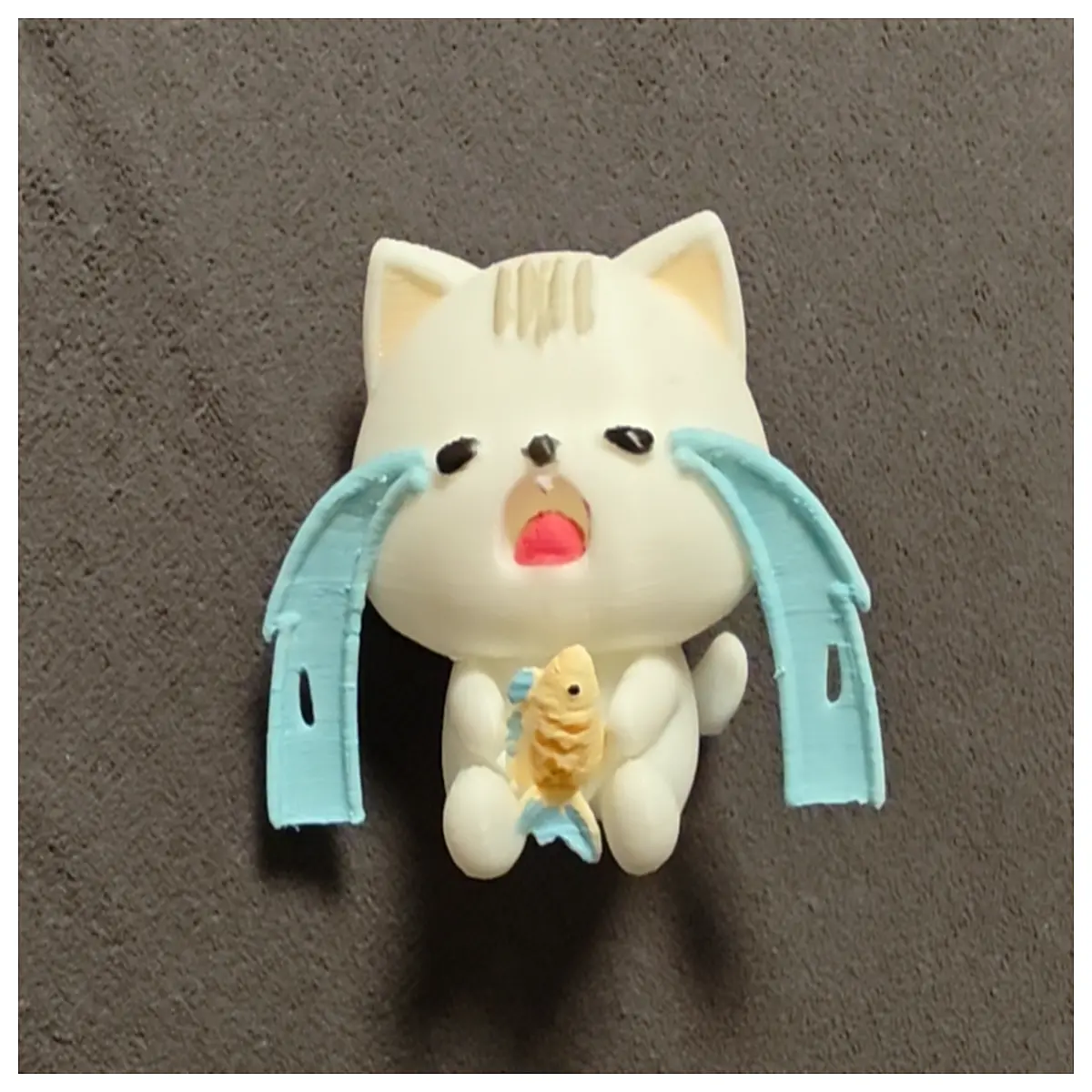 cute crying cat plush toy emotional support doll for stress relief