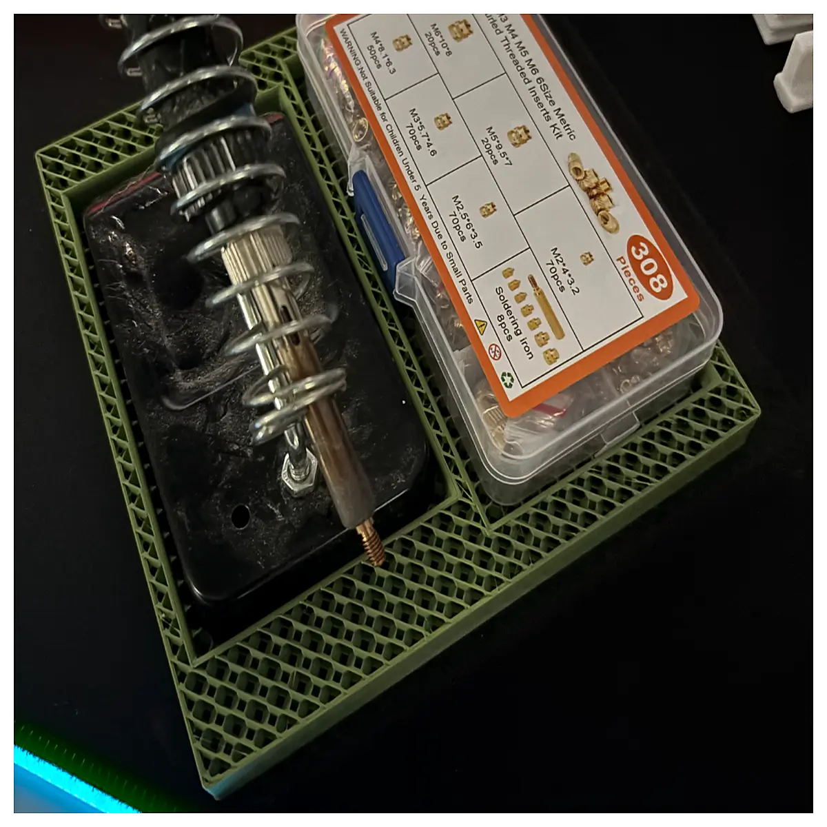 soldering iron with tin wire holder organizer box for electronics repair tools storage case