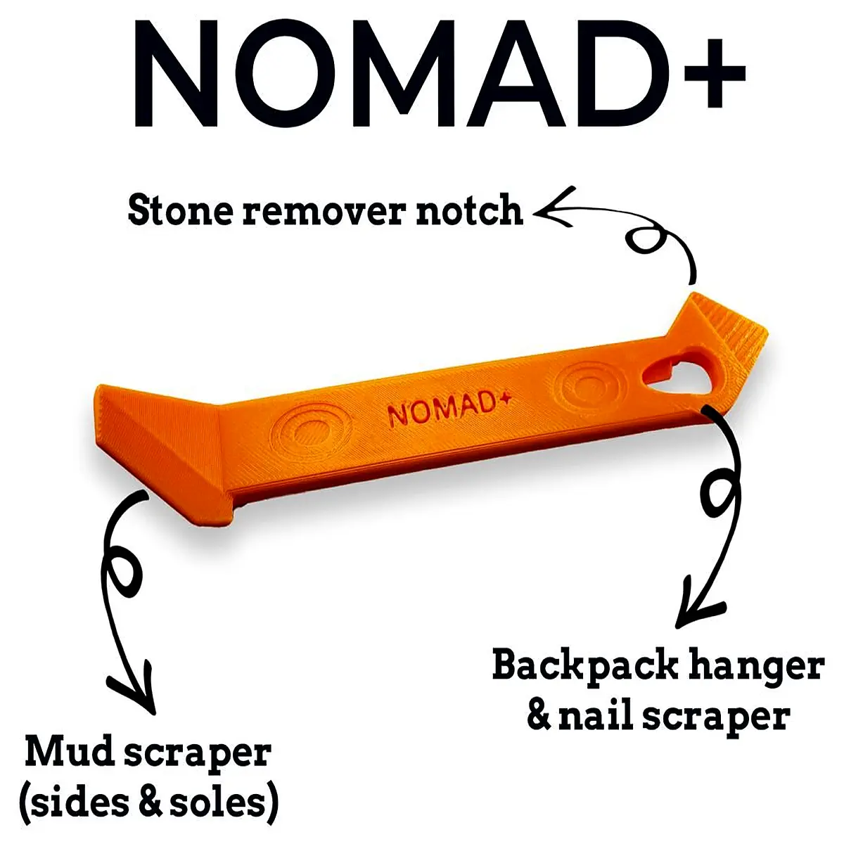 nomad boot scraper minimalist hiking gear for removing mud and dirt from boots after trail runs