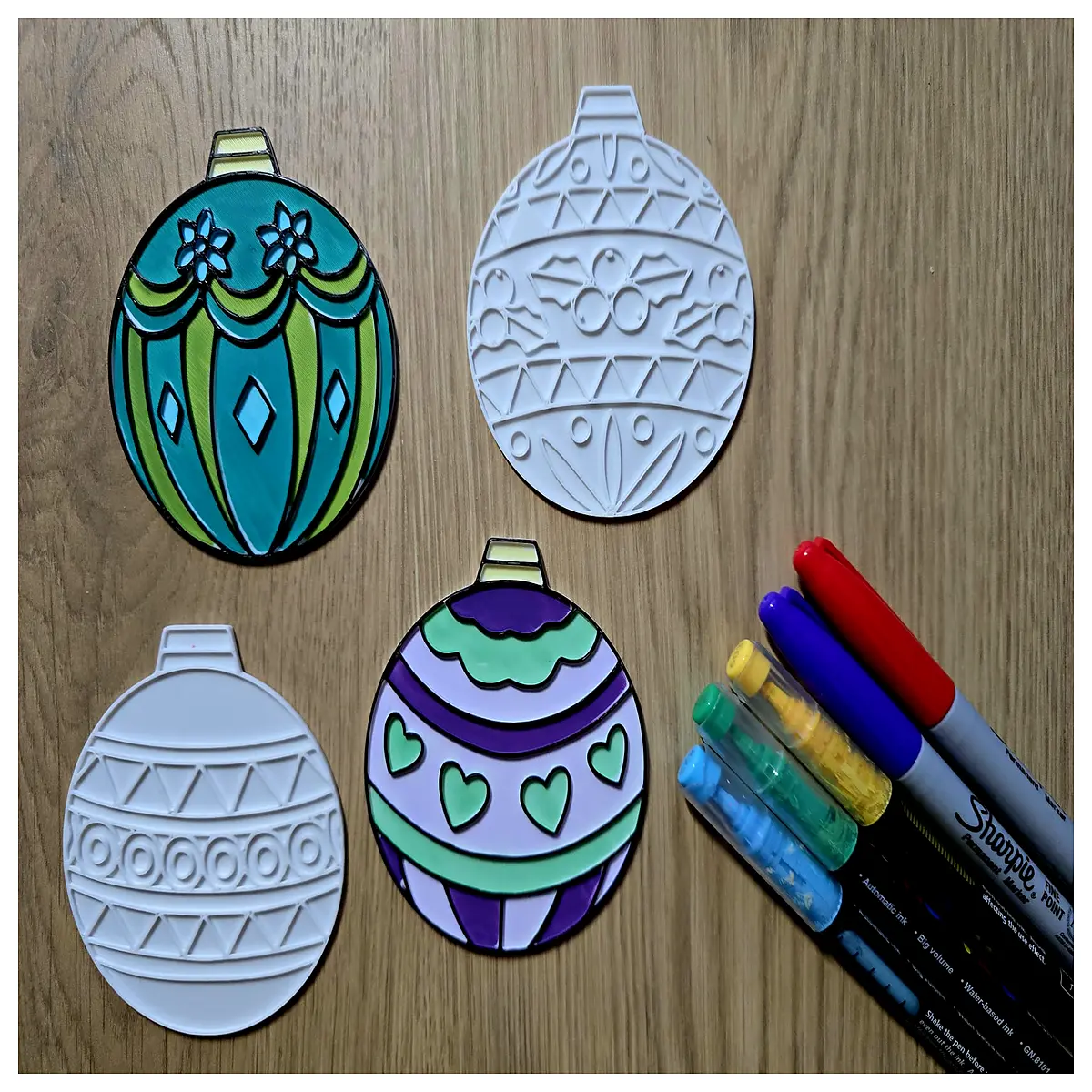 hand painted christmas bauble ornaments diy craft holiday decor