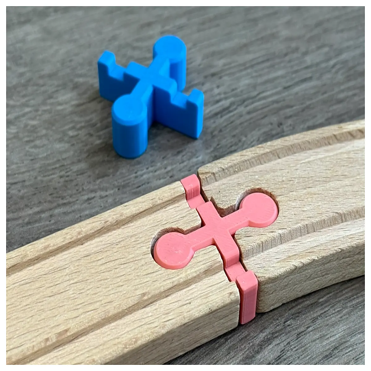 wooden train track connectors compatible with wooden railway system building blocks set