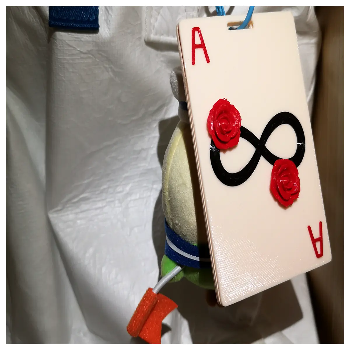 reverse 1999 melanie cosplay prop id card holder red white anime merchandise acrylic case