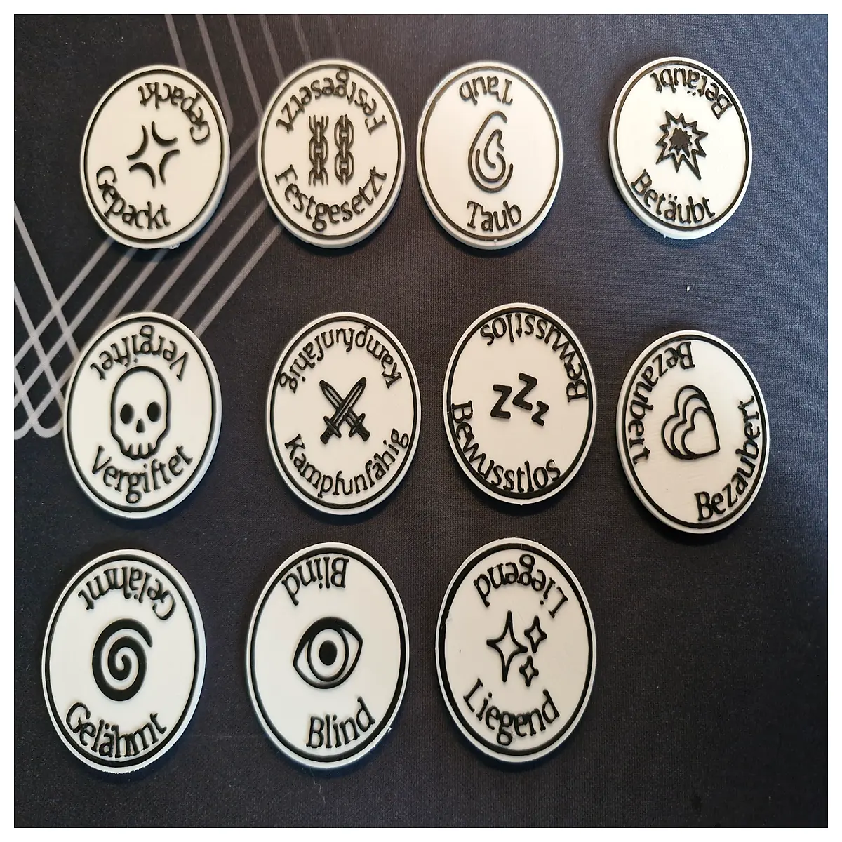 dnd tokens miniatures d20 dice markers character sheets rpg accessories
