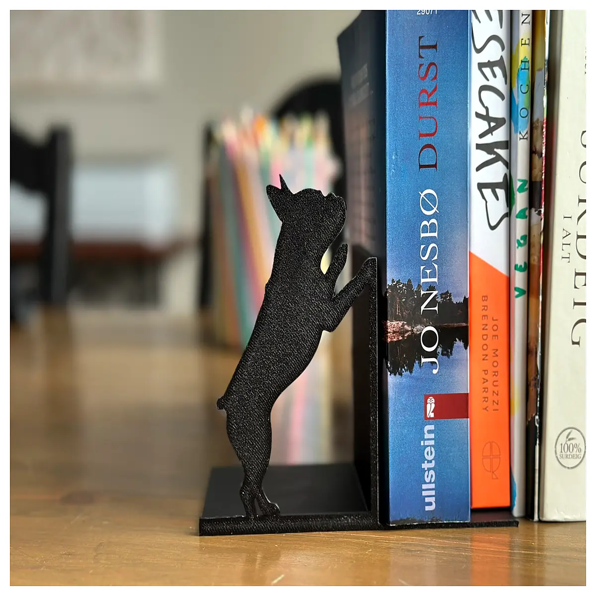 french bulldog bookends duty metal shelf supports cute dog statue home office decor