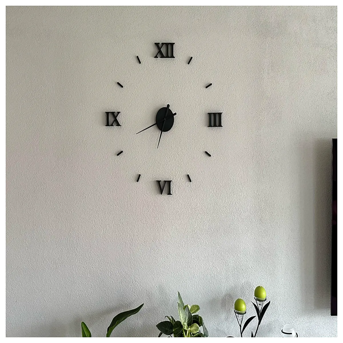 large modern wall clock roman numerals minimalist home decor living room