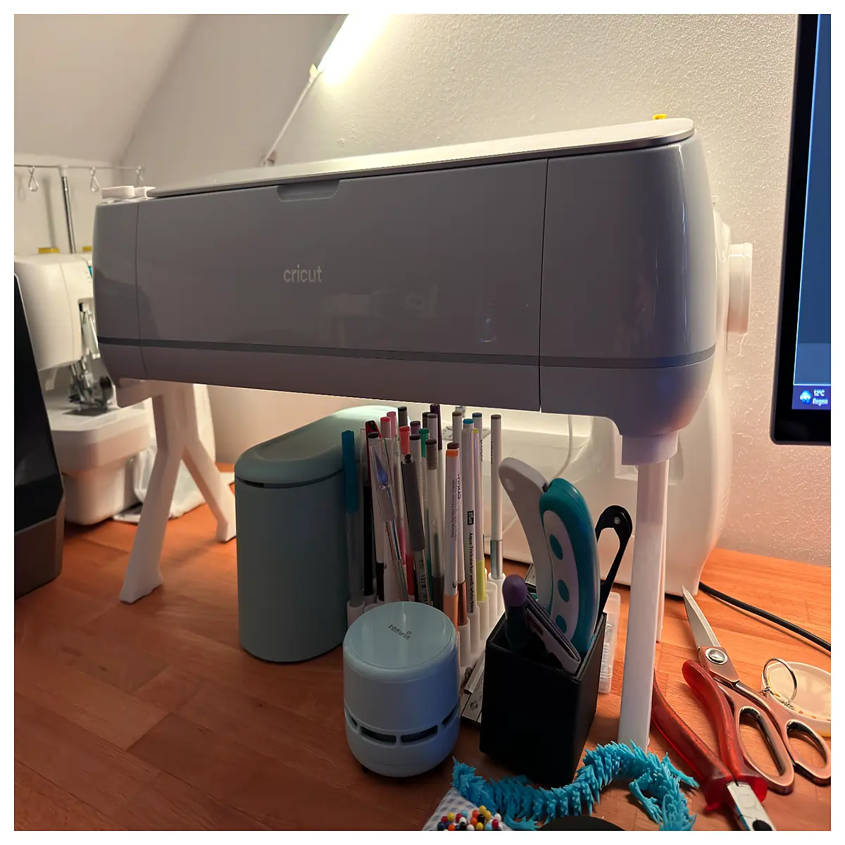 cricut maker organizer with storage bins for mats tools vinyl cards crafting supplies desktop workspace