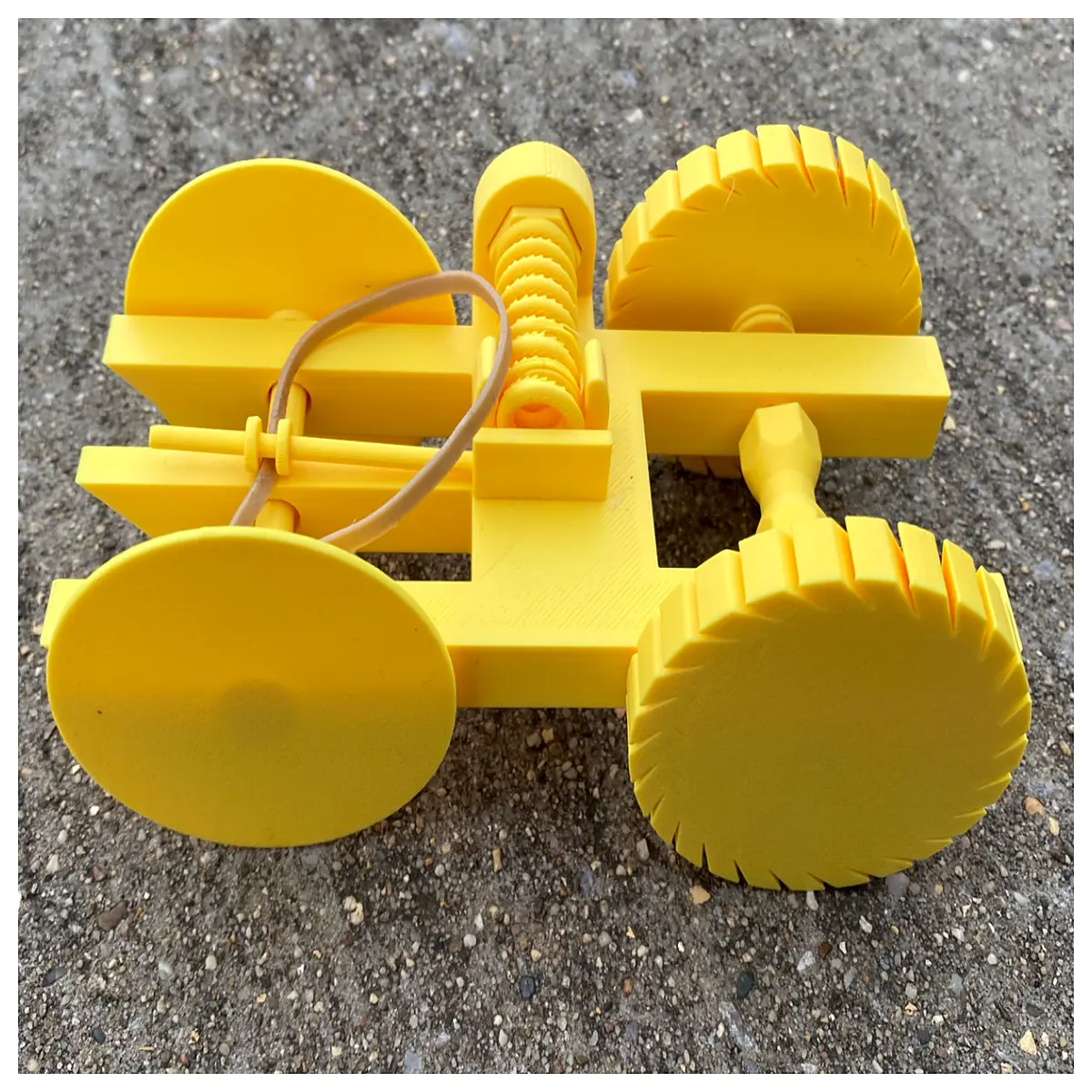 rubber band powered car toy for kids science experiment educational stem learning vehicle