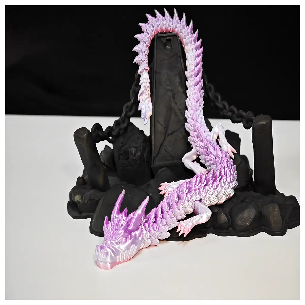 printed dragon with movable joints no wings hinge design flexible poseable fantasy creature