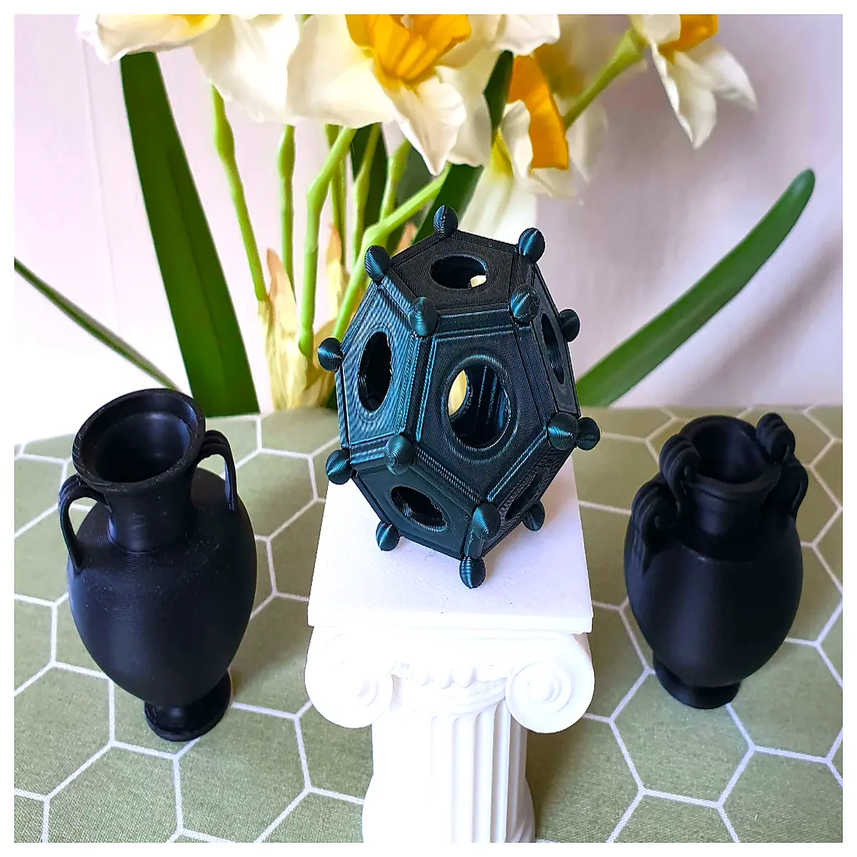roman dodecahedron ancient mystery artifact metal sculpture home decor