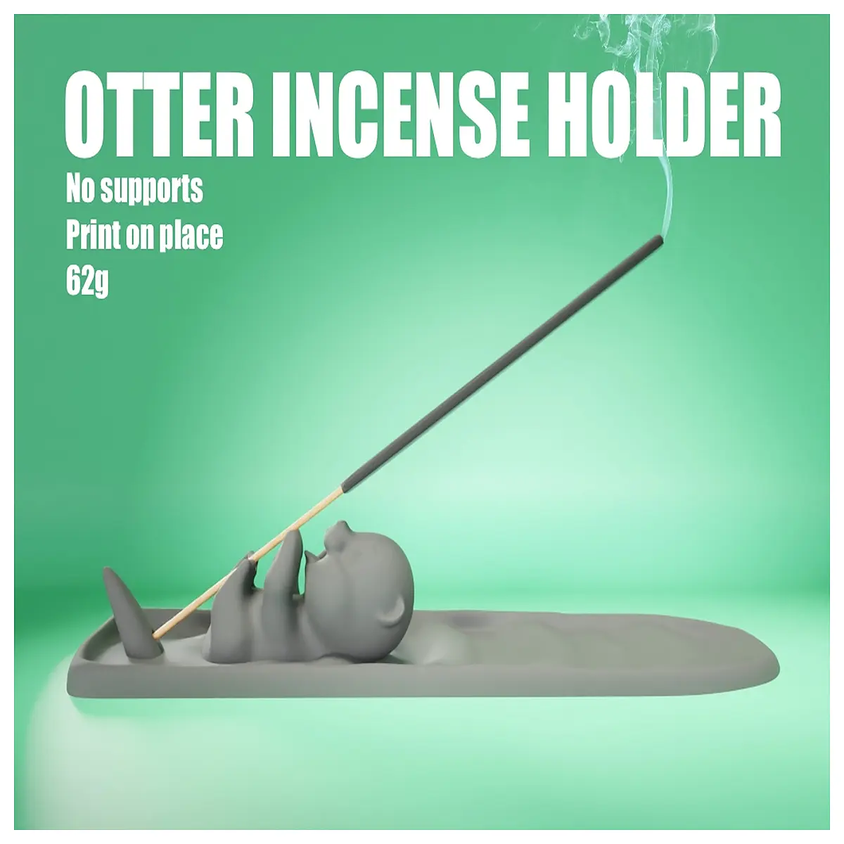 cute otter incense burner holder for home decor ceramic animal ash catcher for meditation room yoga lovers