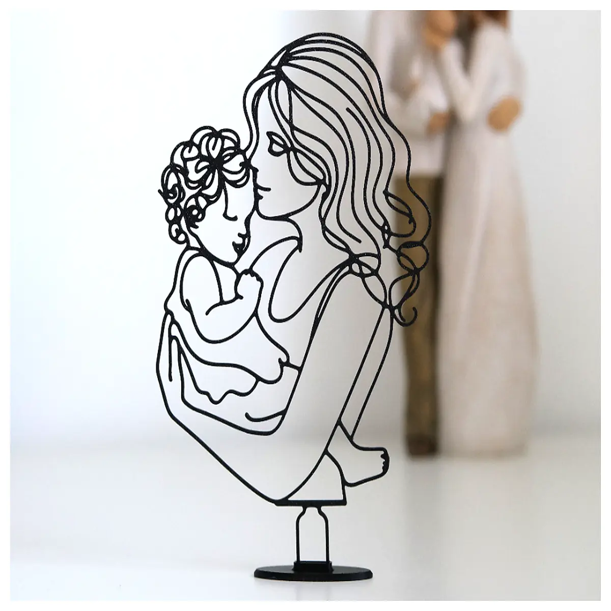 mother daughter statue bronze resin figurine home decor garden ornament mom