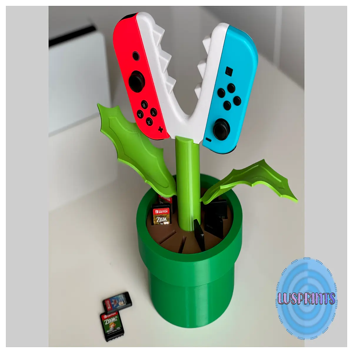 joy con controller storage case with plant theme anti loss protective box for game cartridges and accessories