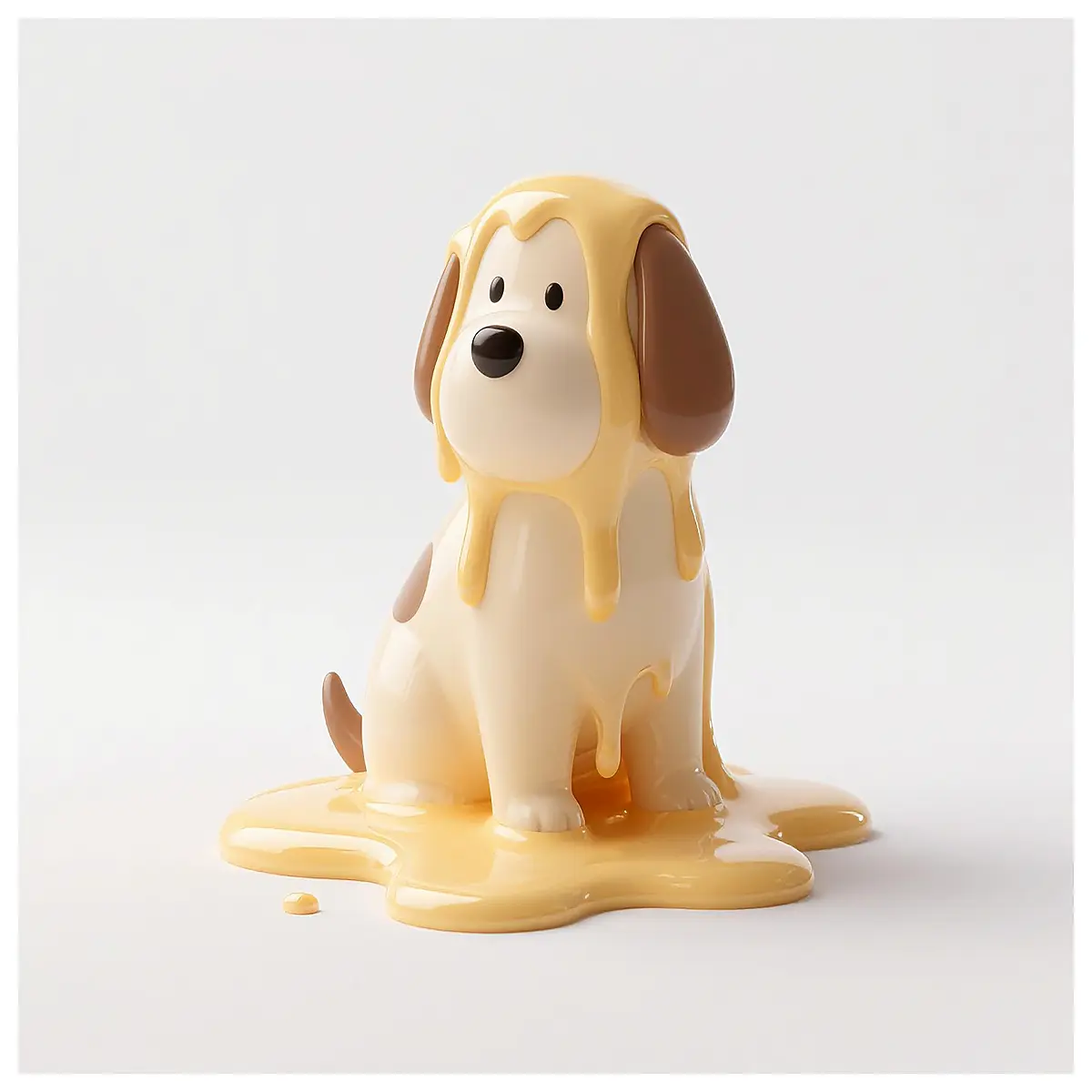 cute doodle dog cheese block toy no support print