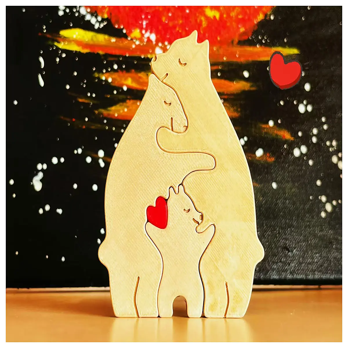 cute teddy bear jigsaw puzzle wooden pla desktop ornament mother s day gift family home decor collectible figure
