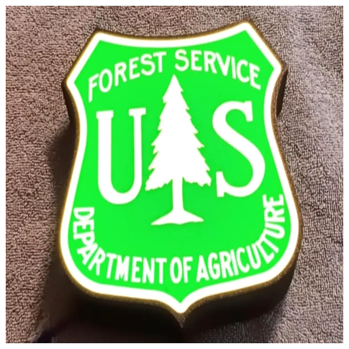 forest service welcome sign outdoor metal wall plaque rustic cabin decor