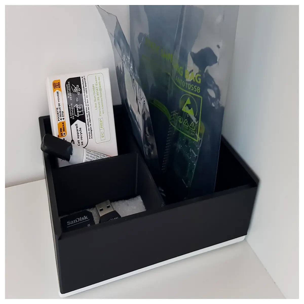 large storage box with 3 compartments and sliding lid organizer for toys office supplies craft materials desktop tidy